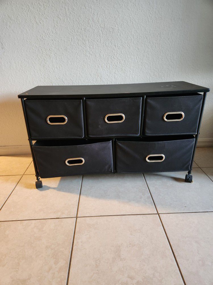 Black storage chest  drawers unit