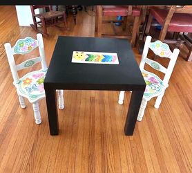 Kids table set Hands painted