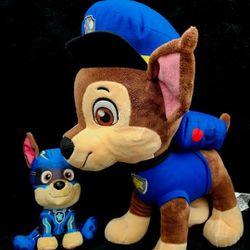 ✅️ Kids 2pc Paw Patrol Chase 15" & 6" Plush Toys• Great Condition• $12firm