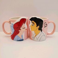 The Little Mermaid Ariel & Eric Kiss Pair Coffee Mug Set Sun Art USA Disney