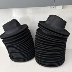 Black Felt Fedora Hats Lot. Great For Party Decor Or Party Props