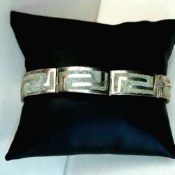 Rare 925 TAXCO MEXICO A ARTENCA - High End Sterling Silver Greek Key Bracelet 925