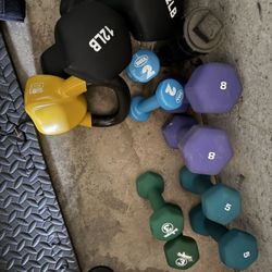Various dumbbell weights