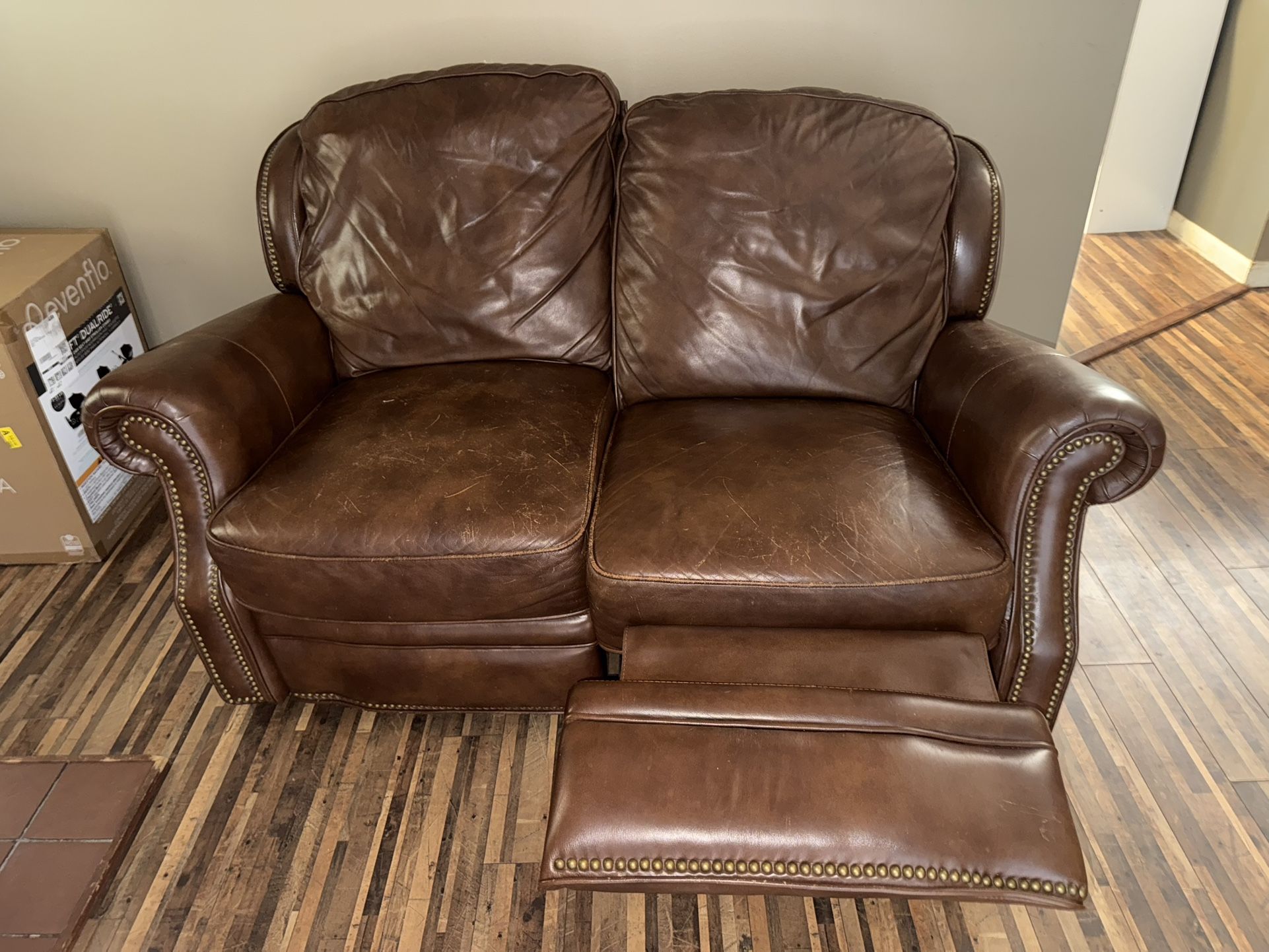 Leather Love Seat 