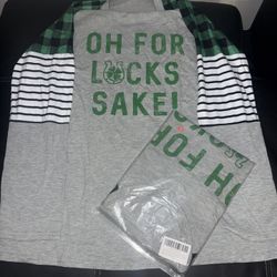 Plus Size St. Patrick's Day Shirt Women Shamrock Shirt Oh for Lucks Sake Graphic