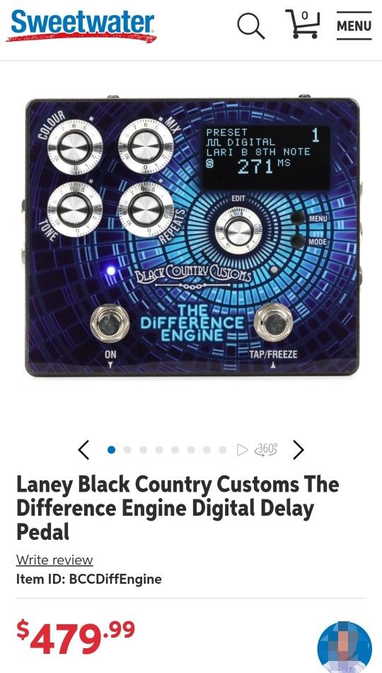 Laney Black Country Customs The Difference Engine Digital Delay Pedal