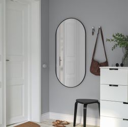 LINDBYN Mirror, black, 23 5/8x47 1/4 "