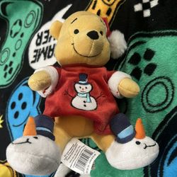 Winnie the Pooh in Snowman PJs Bean Bag Plush