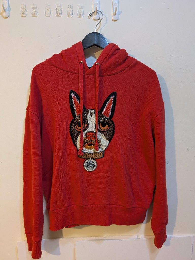 Gucci Year of the Dog 2018 Alessandro Michele Embroidered Sewn Hoodie Sz M
