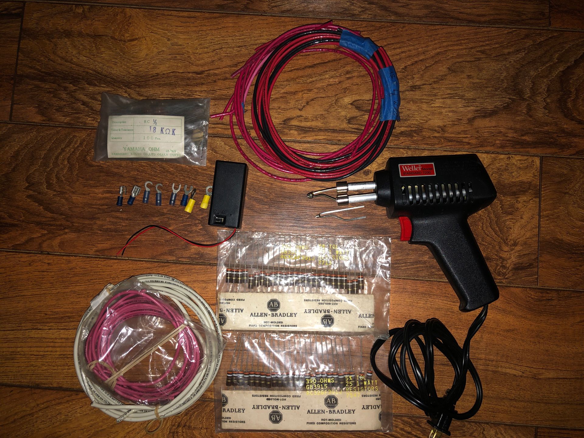 DIY electric kit Soldering iron heavy duty spare wire 150 resistors & Misc components electronic kits ham radio