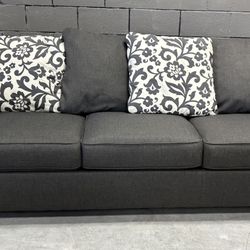 Ashley’s Furniture Levon Dark Grey Couch Extra Long Sofa 