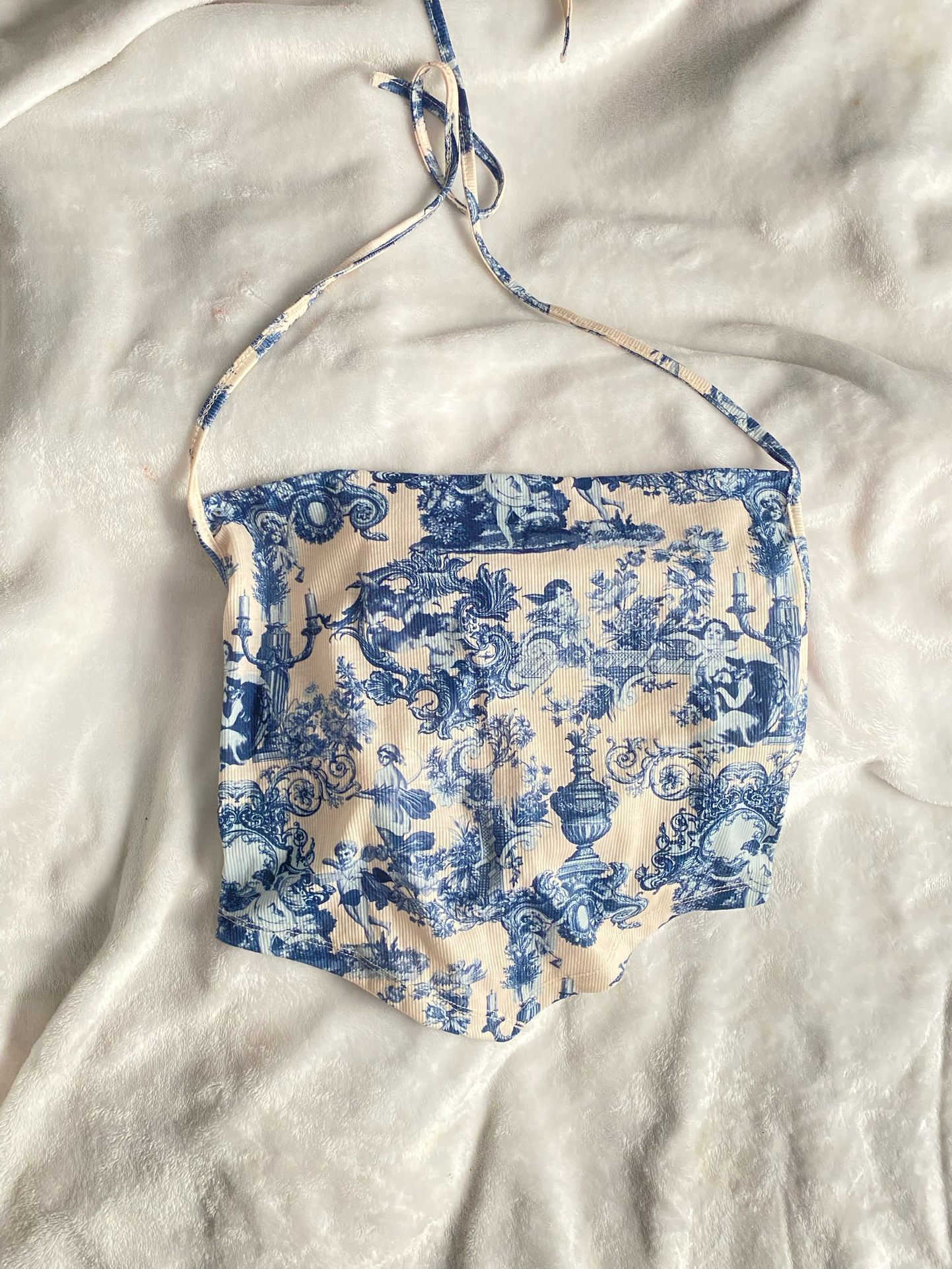 Blue & White Halter Top