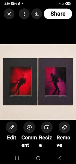 Signed Titled 1982 Deep-Sea Diver Art Prints Red Diver & Suspension