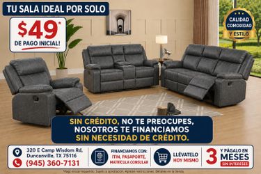 3-Piece Gray Reclining Sofa Set