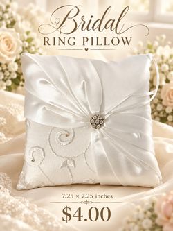 Bridal Ring Pillow 7.25x7.25 Inches