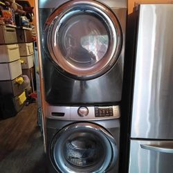 SET WASHER AND DRYER SAMSUNG STAINLESS STEEL ✅️FREE DELIVERY ✅️ STACKABLE - SIDE BY SIDE 