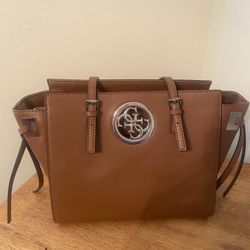 Guess Tote Handbag Brown Women’s Purse Logo