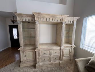 Large Entertainment Center with Columns