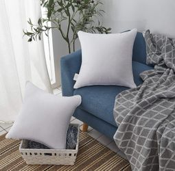 18 x 18 Pillow Inserts (Set of 2) - Throw Pillow Inserts with 100% Cotton Cover - 18 Inch Square Interior Sofa Pillow Inserts - Decorative Pillow Inse