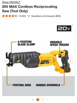 20v Max cordless saw (tool only )