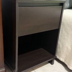 Modern Nightstand – 1 Drawer + Open Shelf 