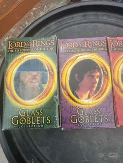Set of Lord of the Rings Glass Goblets