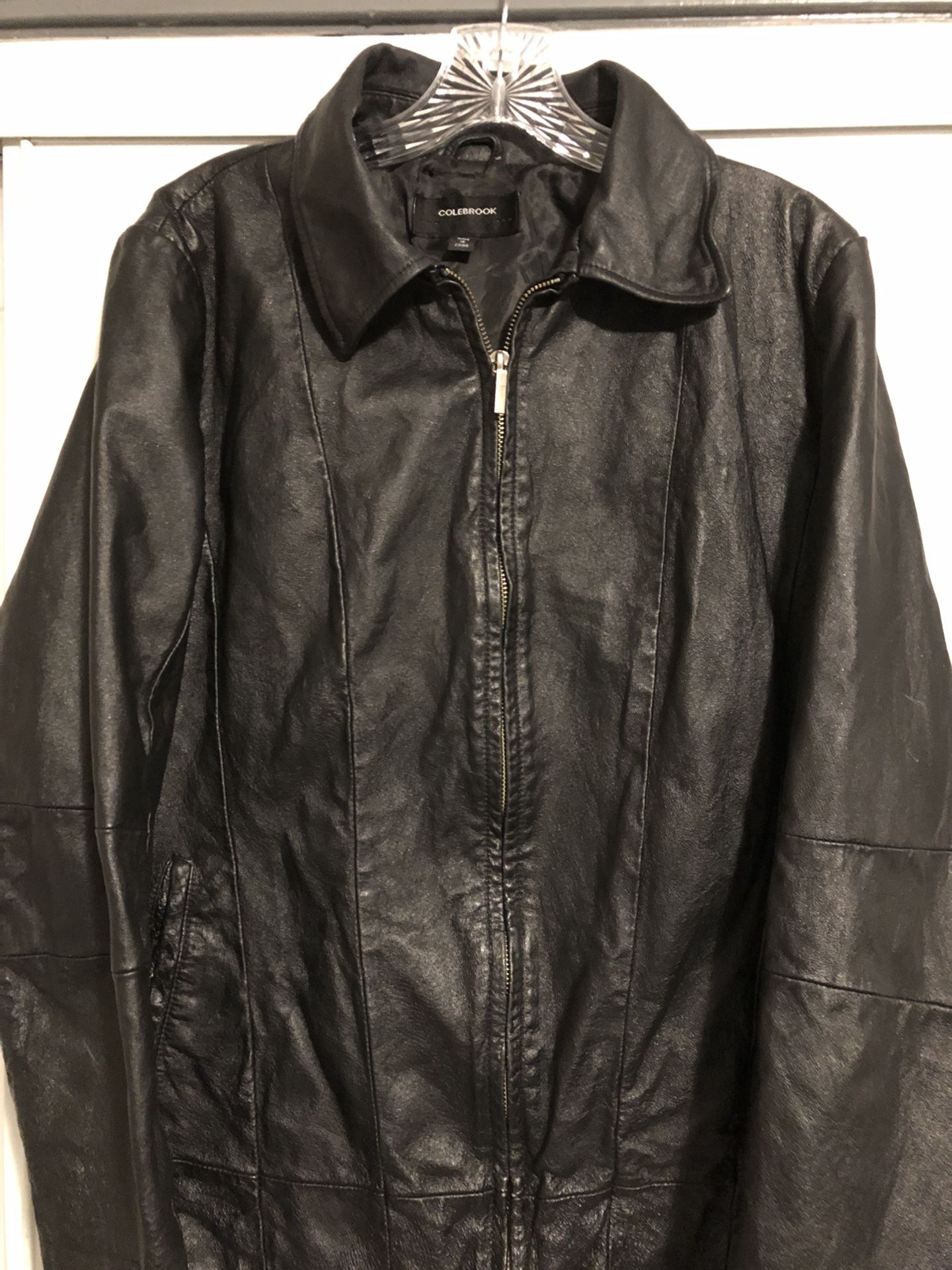 Black Leather Jacket And Brown Levis Jacket( 25$each/ Size M)