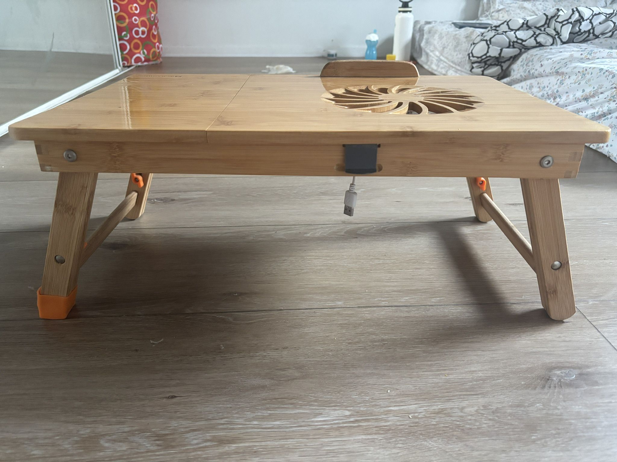 🌿 Bamboo Laptop/Bed Table – Adjustable, Foldable, Multi-Purpose 🛏️💻