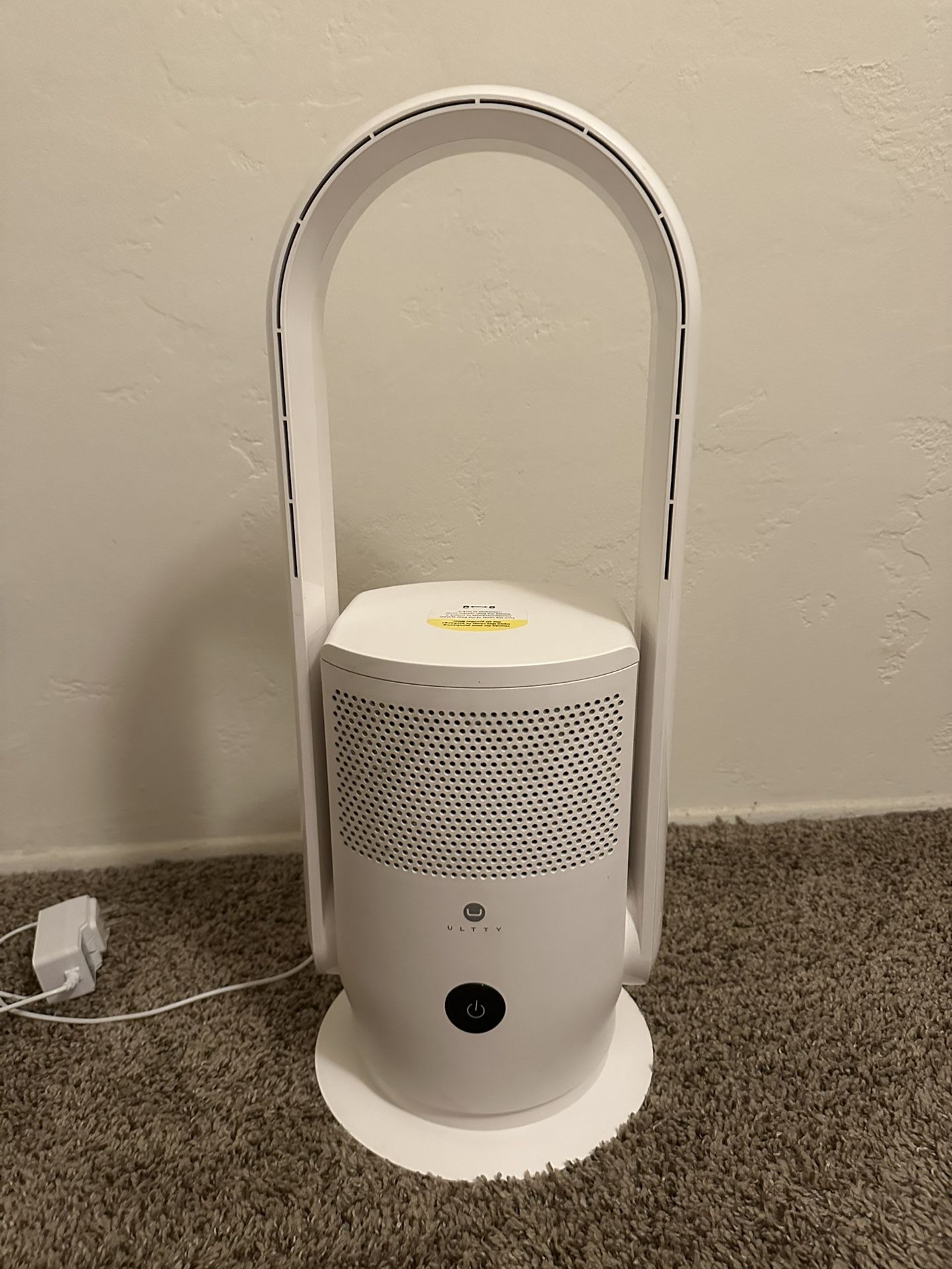Bladeless Tower Fan Air Purifier HEPA Filter White