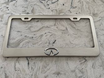 Infiniti Mirror Chrome Stainless Steel License Frame With 2 Caps