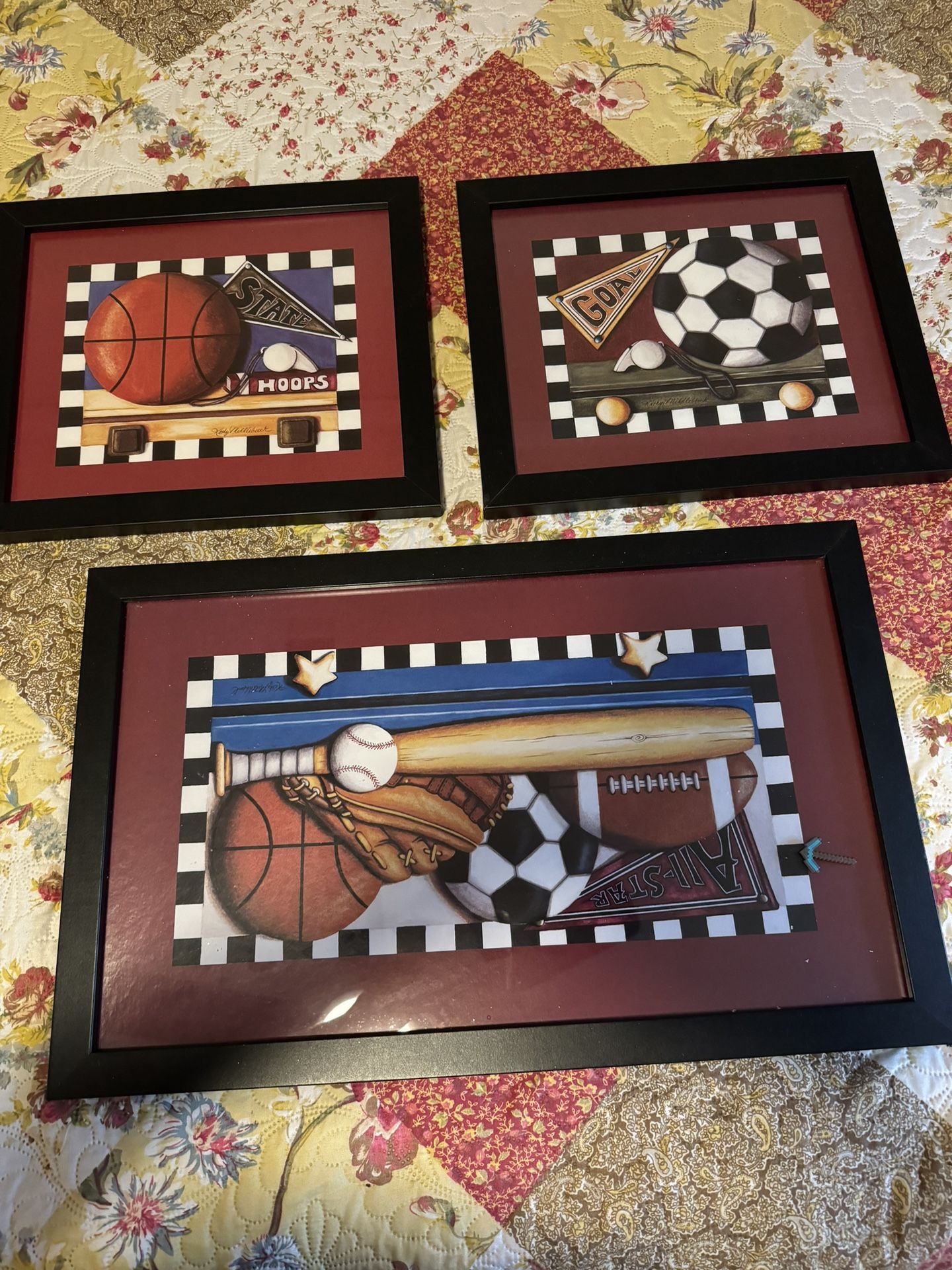 3 Home Interior Sports Pictures With Frames