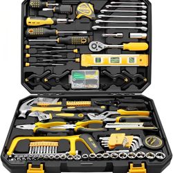 168 Piece Socket Wrench Auto Repair Tool Combination Package Mixed Tool Set Hand Tool Kit with Plastic Toolbox Storage Case