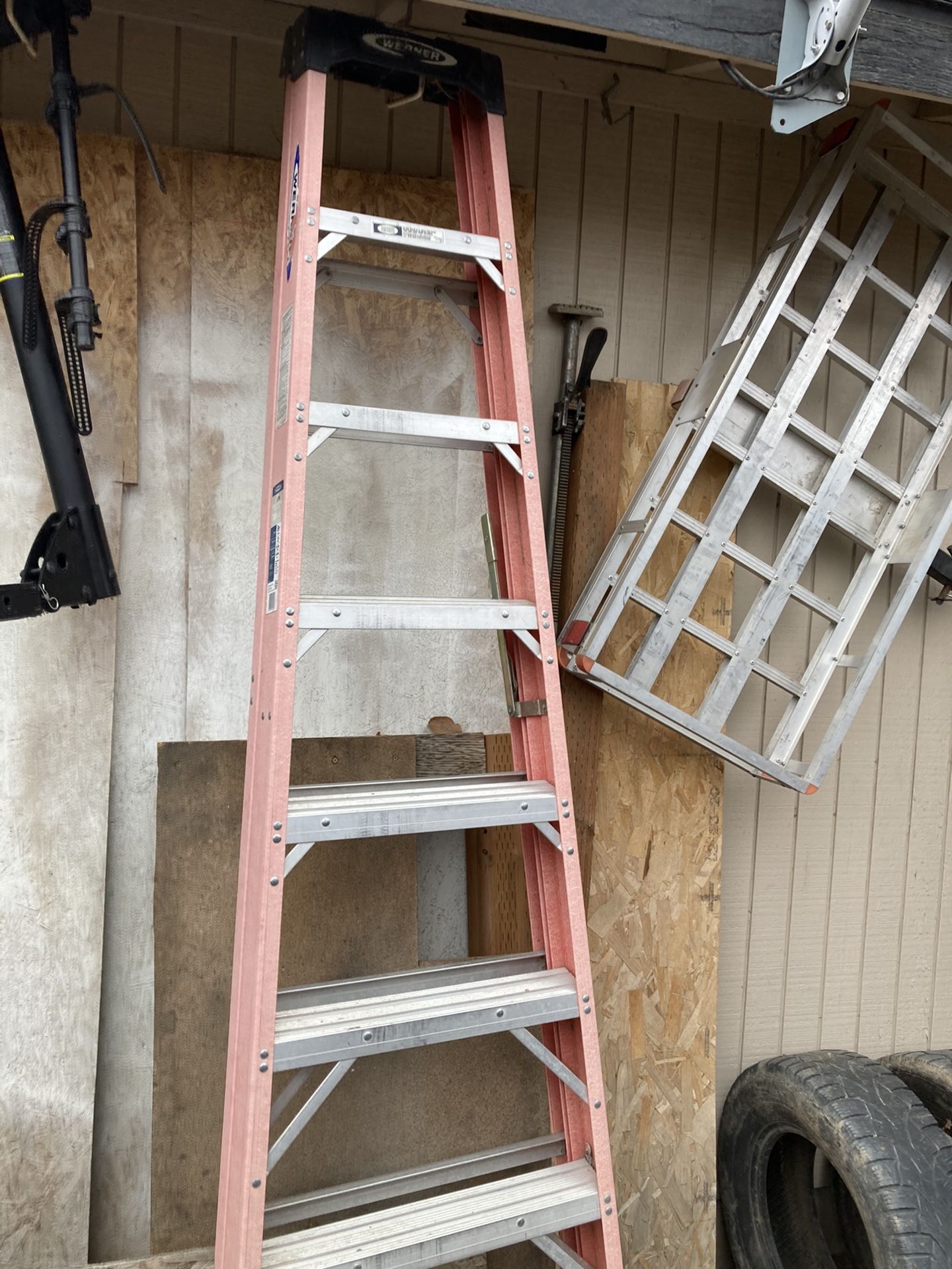2 8ft Ladders And 1 24”ft Extended