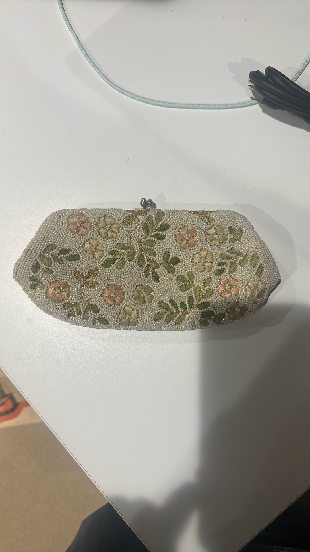 Vintage Jolles Embroidered And Hand Beaded Small Clutch