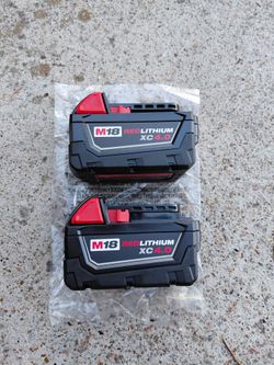 (2) 4.0 Batteries Milwaukee M18