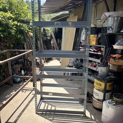 multi-shelf metal shelving unit