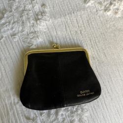 Black Leather Wallet With Gold Detailing 