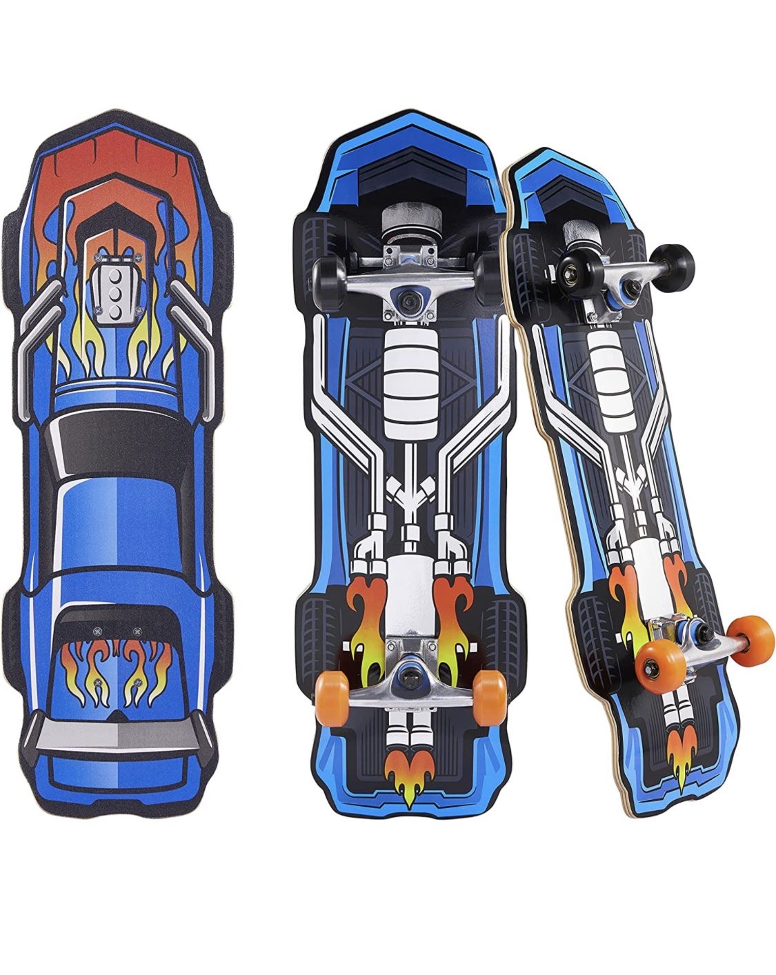 Skateboard with Printed Graphic Grip Tape. Great for Kids and Teens Cruiser Skateboard with ABEC 5 Bearings, Durable Deck, Smooth Wheels