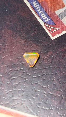 Loose Faceted fire Opal Gemstone Triangle Cut