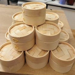 3inch Mini Bamboo Steamers - 14 Pcs 