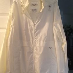 Women's Size 2X Off White Rain Jacket 