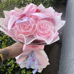 Mini Ribbon Roses Bouquet 