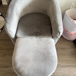 Grey Chair And Foot Rest