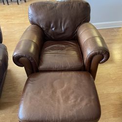 Leather Sectional And Chair Set