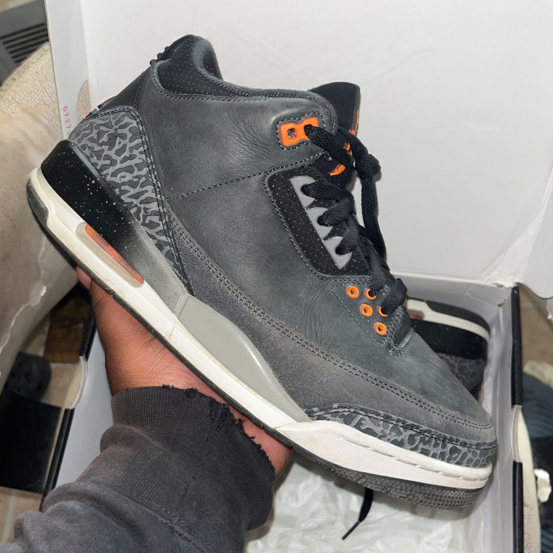 Jordan 3 Fear Shoes In Grey Size 10