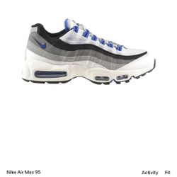 Nike Air Max 95 White Hyper Cobalt Blue Shoes Sneakers