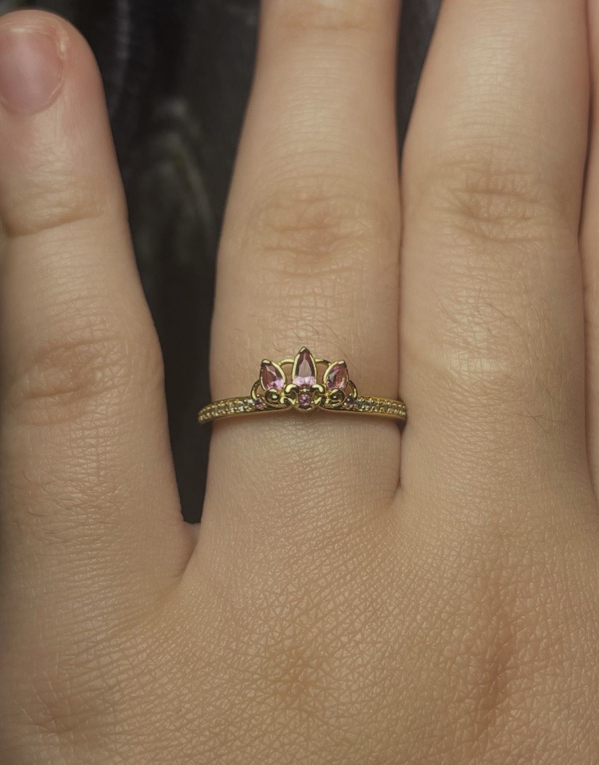Disney Princess Rapunzel Tiara Ring 14k gold plating