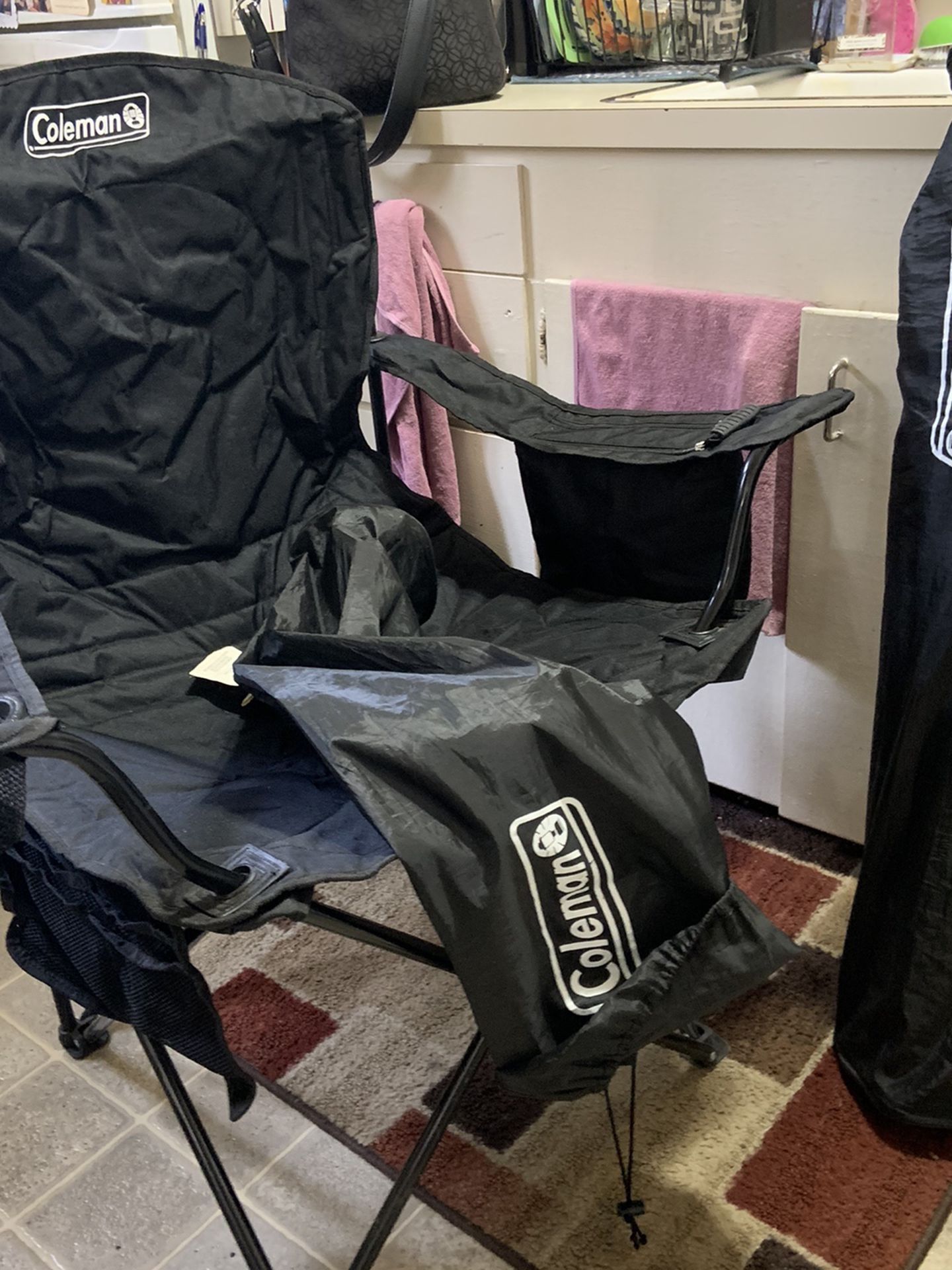 Two Coleman Oversized Quad Chairs With Cooler Pocket