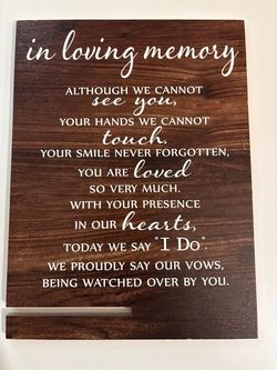 In Loving Memory Wedding Wood Sign memory table