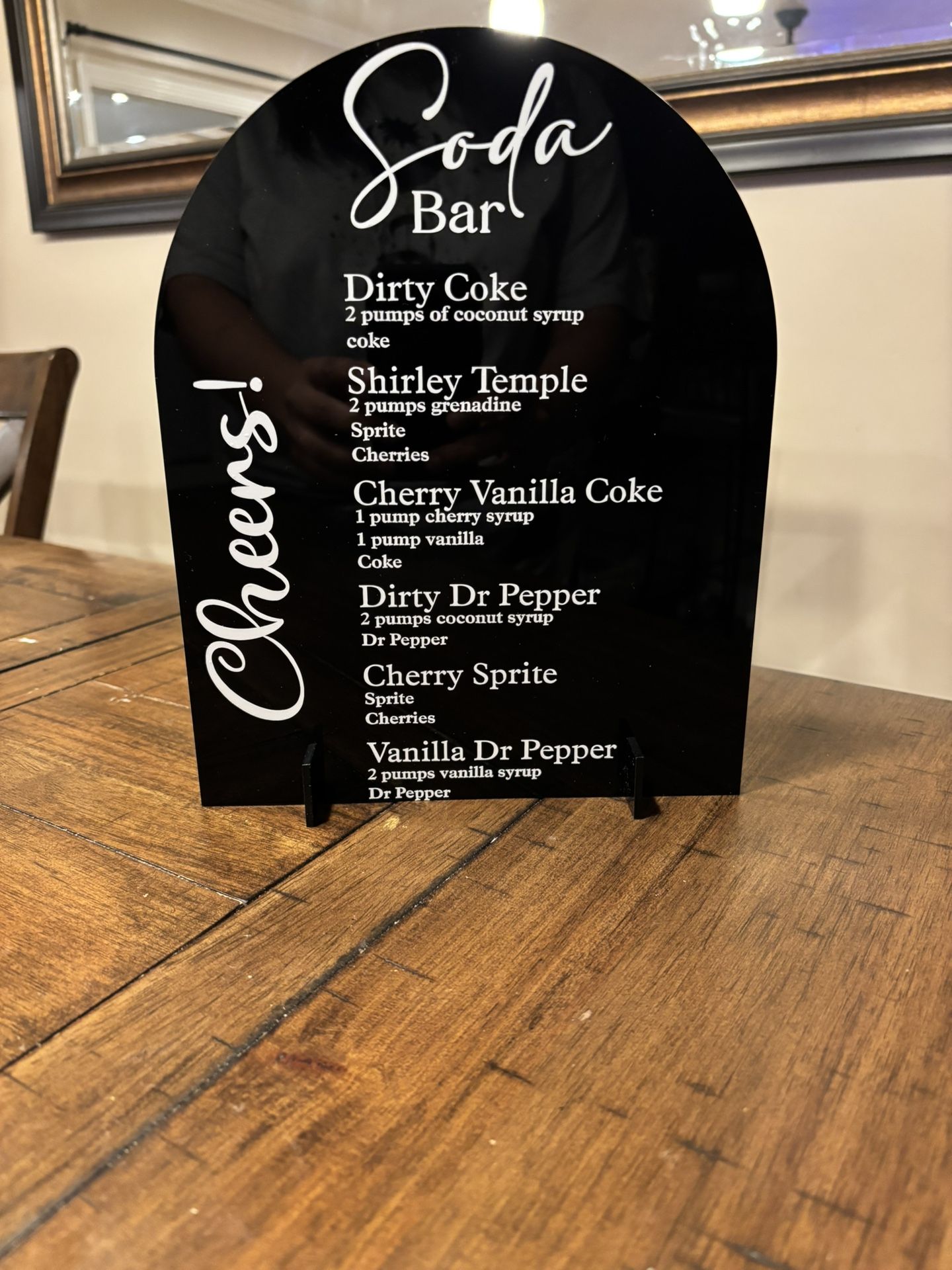 Custom Acrylic Bar Menu Sign
